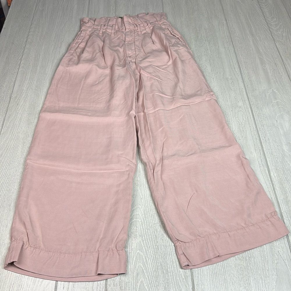 Anthropologie Blythe Paperbag Wide Leg Crop Pant is a high-rise, belted trouser - Picture 3 of 12